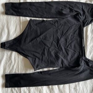Aritzia Black Long Sleeve Bodysuit